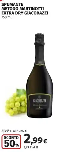 Coop Spumante metodo martinotti extra dry GIACOBAZZI offerta