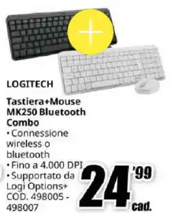 MediaWorld LOGITECH Tastiera+Mouse MK250 Bluetooth Combo offerta
