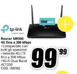 MediaWorld tp-link Router MR500 4G fino a 300 Mbps offerta