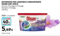 Coop Detersivo per lavatrice concentrato dixan 4in1 discs offerta