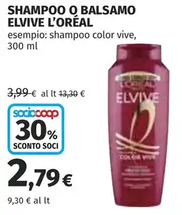 Coop Shampoo o balsamo ELVIVE L'ORÉAL offerta