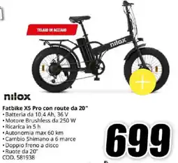 MediaWorld nilox Fatbike X5 Pro con route da 20" offerta