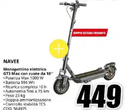 MediaWorld NAVEE Monopattino elettrico GT3 Max con ruote da 10" offerta