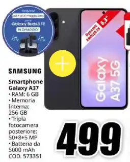 MediaWorld SAMSUNG Smartphone Galaxy A37 offerta