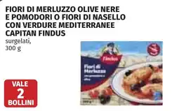 Coop Fiori di merluzzo olive nere e pomodori o fiori di nasello con verdure mediterranee CAPITAN FINDUS offerta