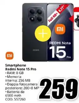 MediaWorld Xiaomi Smartphone Redmi Note 15 Pro offerta