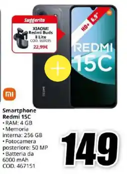 MediaWorld Xiaomi Smartphone Redmi 15C offerta