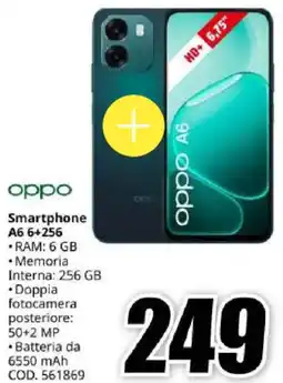MediaWorld oppo Smartphone A6 6+256 offerta