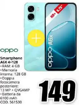 MediaWorld oppo Smartphone A6X 4+128 offerta