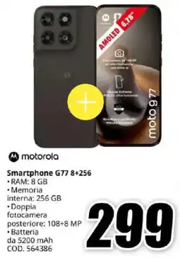 MediaWorld motorola Smartphone G77 8+256 offerta