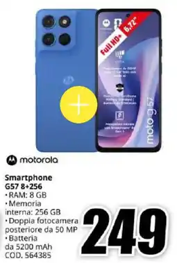 MediaWorld motorola Smartphone G57 8+256 offerta