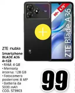 MediaWorld ZTE nubia Smartphone Blade A36 4+128 offerta
