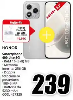 MediaWorld HONOR Smartphone 400 Lite 5G offerta