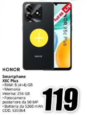 MediaWorld HONOR Smartphone X5C Plus offerta