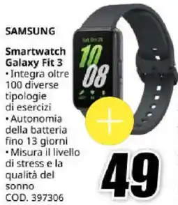 MediaWorld SAMSUNG Smartwatch Galaxy Fit 3 offerta