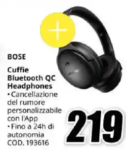 MediaWorld BOSE Bluetooth QC Headphones offerta