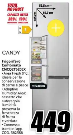 MediaWorld CANDY Frigorifero Combinato CNCQ2T620EX offerta