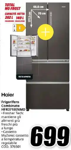 MediaWorld Haier Frigorifero Combinato HFR3718ENMD offerta