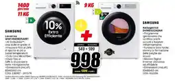 MediaWorld SAMSUNG Lavatrice WW11DG5B25AEET + Asciugatrice DV90DG52A0AH offerta