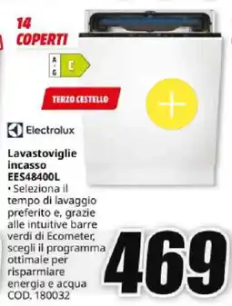 MediaWorld Electrolux Lavastoviglie incasso EES48400L offerta