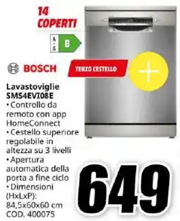 MediaWorld BOSCH Lavastoviglie SMS4EVI08E offerta