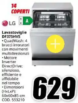 MediaWorld LG Lavastoviglie DF375HVS offerta