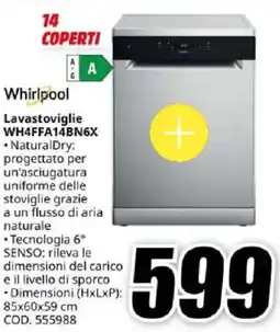 MediaWorld Whirlpool Lavastoviglie WH4FFA14BN6X offerta