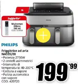 MediaWorld PHILIPS Friggitrice ad aria NA555/00 offerta