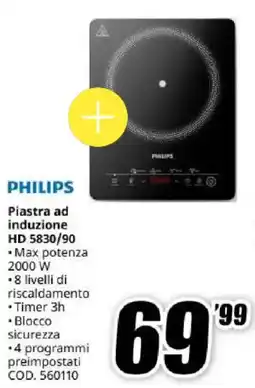 MediaWorld PHILIPS Piastra ad induzione HD 5830/90 offerta