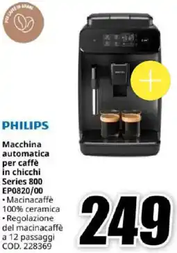 MediaWorld PHILIPS Macchina automatica per caffè in chicchi Series 800 EP0820/00 offerta