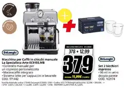 MediaWorld DeLonghi Macchina per Caffè in chicchi manuale La Specialista Arte EC9155.MB offerta