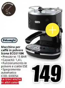MediaWorld DeLonghi Macchina per caffè in polvere Icona ECO311BK offerta