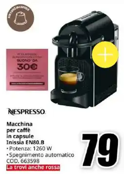 MediaWorld Nespresso Macchina per caffè in capsule Inissia EN80.B offerta