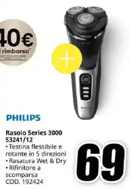 MediaWorld PHILIPS Rasoio Series 3000 S3241/12 offerta