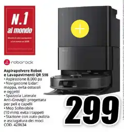 MediaWorld Roborock Aspirapolvere Robot e Lavapavimenti QR 598 offerta