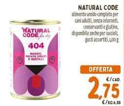 Spazio Conad Natural code alimento umido completo per cani adulti offerta