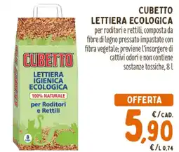 Spazio Conad Cubetto lettiera igienica ecologica offerta