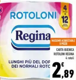 Conad Carta igienica rotoloni REGINA offerta