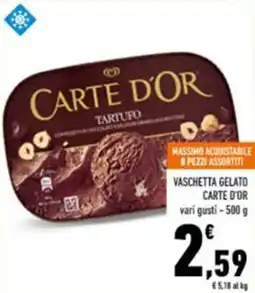Conad Vaschetta gelato CARTE D'OR offerta