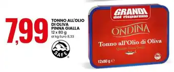 Ondina tonno all'olio di oliva pinna gialla