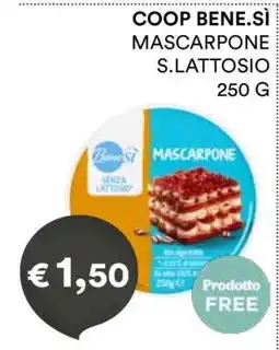 Coop COOP BENE.SÌ MASCARPONE S.LATTOSIO 250 G offerta