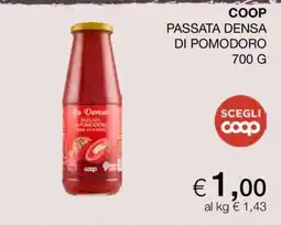 Coop COOP PASSATA DENSA DI POMODORO 700 G offerta