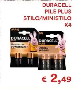 Coop DURACELL PILE PLUS STILO/MINISTILO X4 offerta