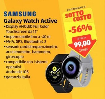 ALDI Samsung Galaxy Watch Active offerta