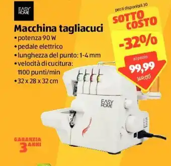 Easy Home Macchina tagliacuci 32x28x32cm