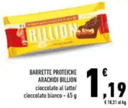 Conad Barrette proteiche arachidi BILLION offerta