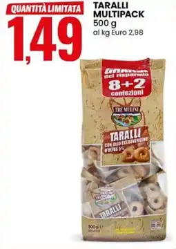 Eurospin Tre mulini taralli multipack offerta