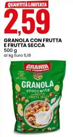 Eurospin Tre mulini granola con frutta e frutta secca offerta