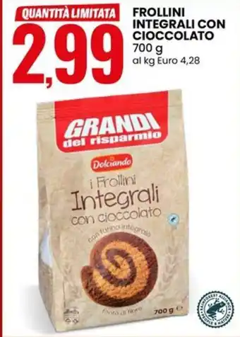 Dolciando frollini integrali con cioccolato
