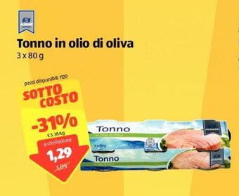 ALDI Almare Tonno in olio di oliva 3x80g offerta